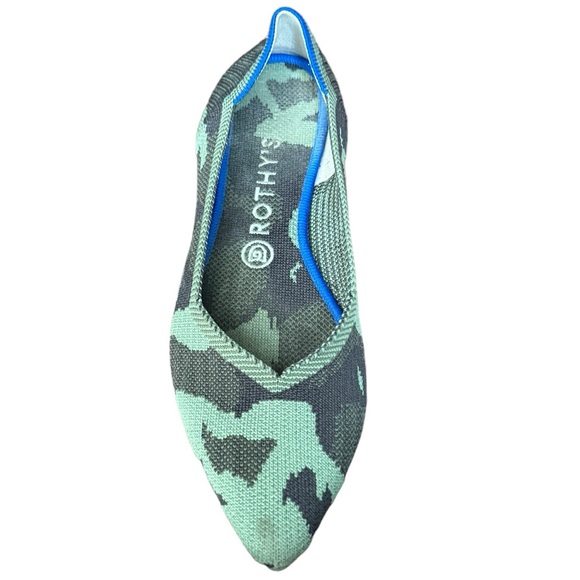 Rothy's THE PIONT Women’s Green Camo Pointed Toe Slip On Ballet Flats Si… - Picture 2 of 10
